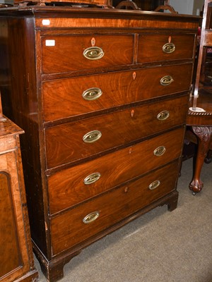 Lot 1209 - A George III mahogany straight front chest of...