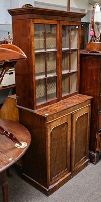 Lot 1208 - A Victorian mahogany inlaid bookcase of...