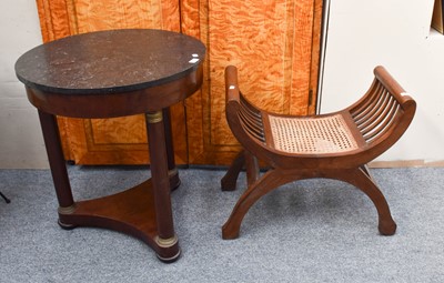 Lot 1091 - A Regency mahogany table, the marble circular...