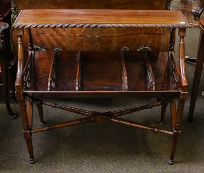 Lot 1240 - A pair of Regency style mahogany book troughs,...