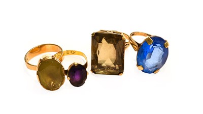 Lot 190 - Two 9 carat gold rings; a ring stamped '585';...