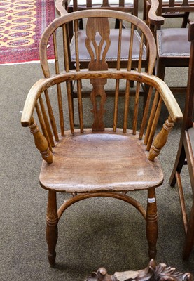 Lot 1250 - A 19th century ash and elm seated double...