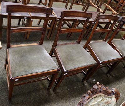 Lot 1301 - A set of six George III mahogany dining chairs,...