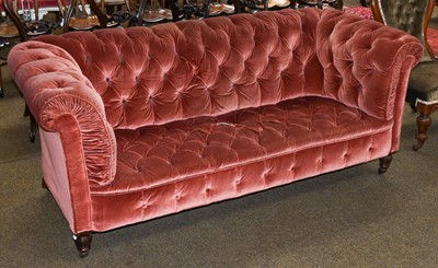 Lot 1268 - Victorian deep buttoned chesterfield sofa in...