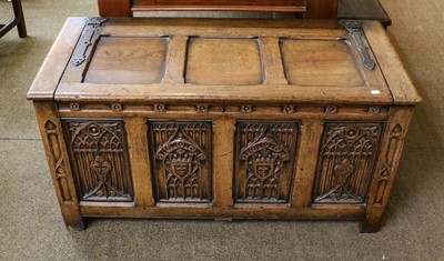 Lot 1272 - Seventeenth century style carved oak four...