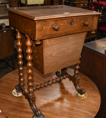 Lot 1294 - Victorian mahogany work table with bobbin...