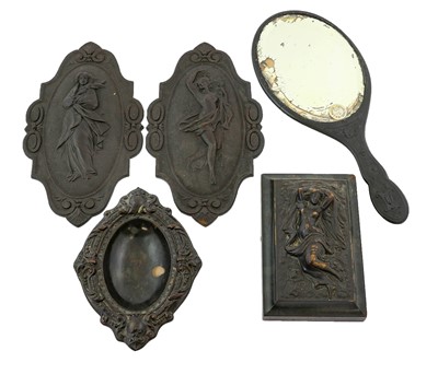 Lot 103 - A Pair of Bois Durci Oval Plaques, 2nd half...