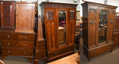 Lot 1297 - Victorian carved mahogany mirror fronted...