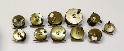Lot 2003 - A Collection of Brass Plate Wind Reels
