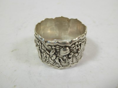Lot 2181 - Six Chinese Export Silver Napkin-Rings