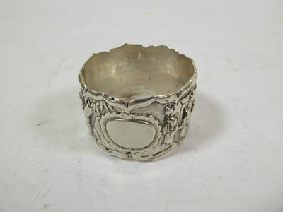 Lot 2181 - Six Chinese Export Silver Napkin-Rings