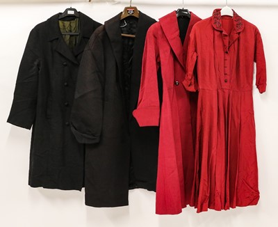 Lot 2072 - Circa 1940s Ladies Dresses and Coats,...