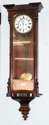 Lot 1315 - A 19th century rosewood Vienna type wall clock,...