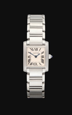 Lot 2206 - Cartier: A Lady's Stainless Steel Wristwatch