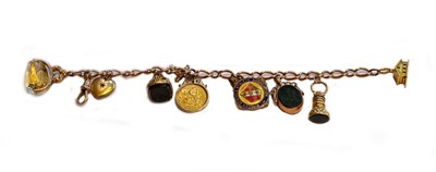Lot 193 - A fancy link bracelet, stamped '9' and '.375',...
