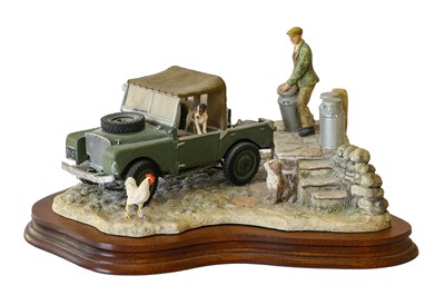 Lot 1027 - Border Fine Arts 'Putting out the Milk' (Landrover)