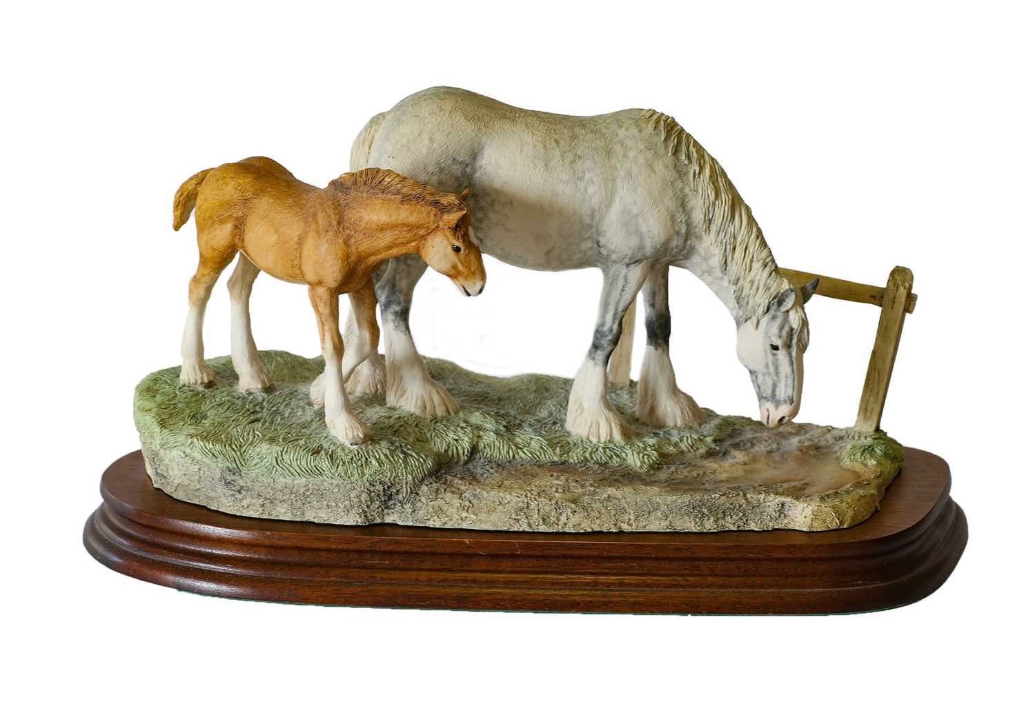 Lot 1060 - Border Fine Arts 'Gently Grazing' (Shire Mare and Foal)