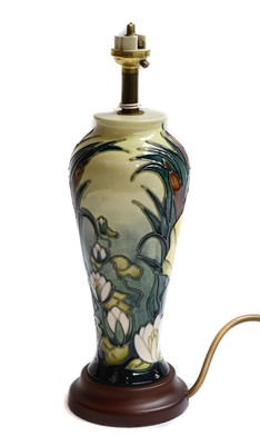 Lot 382 - A modern Moorcroft tablelamp base, Bullrush...