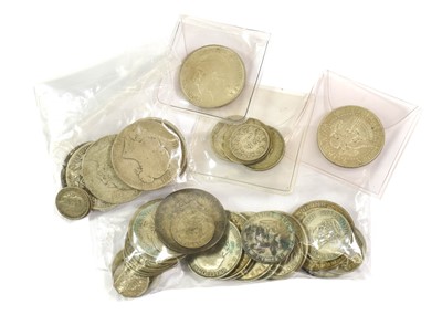 Lot 190 - Mixed British and Foreign Silver, to include:...