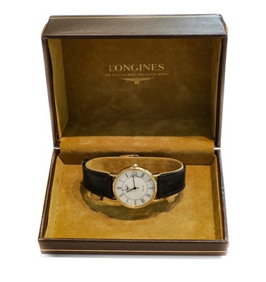 Lot 261 - A 9 carat gold Longines wristwatch, quartz...
