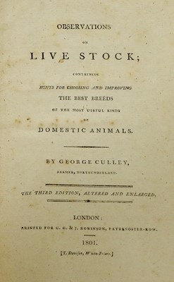 Lot 41 - CULLEY (George) Observations on Live Stock,...