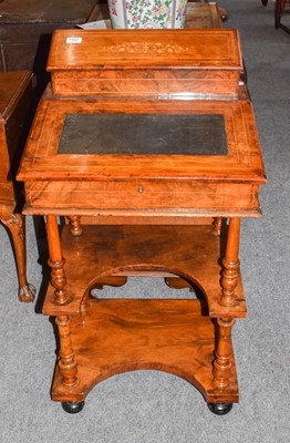 Lot 1197 - A Victorian inlaid walnut Davenport, 53cm by...