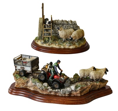 Lot 1094 - Border Fine Arts 'All in a Day's Work' (Farmer on ATV Herding Sheep)