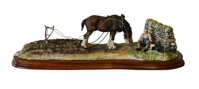 Lot 1077 - Border Fine Arts 'Ploughman's Lunch' (Shire, Farmer and Collie)