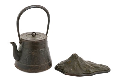 Lot 130 - A Japanese Iron Tetesubin (Tea Kettle), 19th...