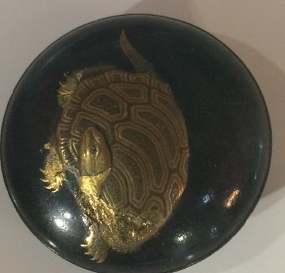 Lot 132 - A Japanese Lacquer Bowl, of lobed ovoid form...