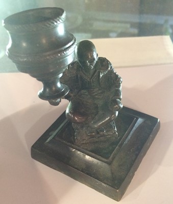 Lot 139 - A French Bronze Figural Candlestick, 19th...