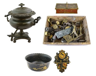 Lot 140 - A Chinoiserie Brass-Mounted Lacquer Box and...