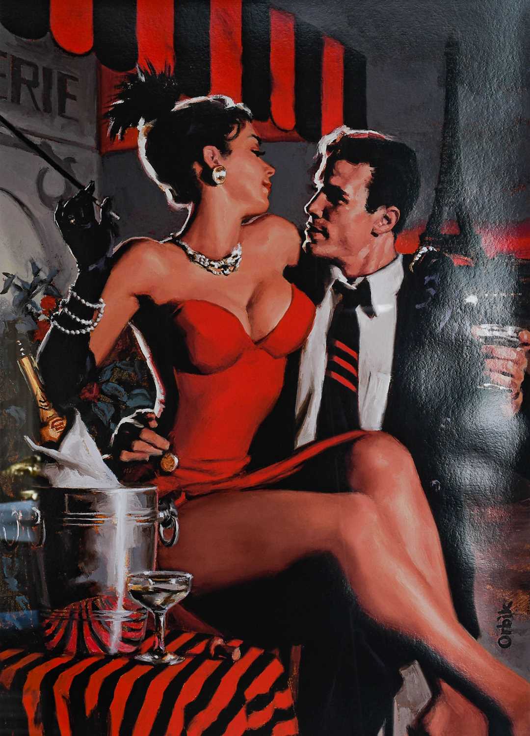 Œuvre D'art « Minuit à Paris » De Glen Orbik (1963) - Édition Limitée Signée, Encadrée, Avec Certificat