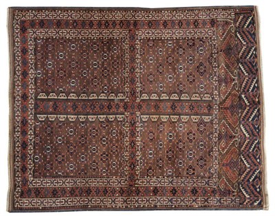 Lot 1085 - Yomut Ensi Emirate of Bukhara The nut brown quartered field of geometric devices surrounded by...