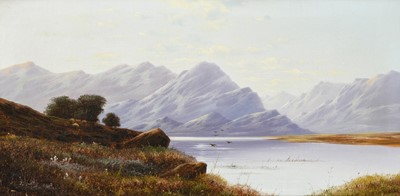Lot 215 - James Peel (1811-1906) Mountainous landscape...