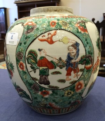 Lot 4 - A Chinese Porcelain Jar, in Kangxi style, of...