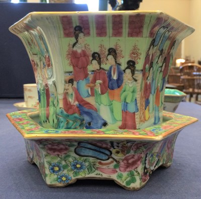 Lot 28 - A Cantonese Porcelain Planter and Stand,...