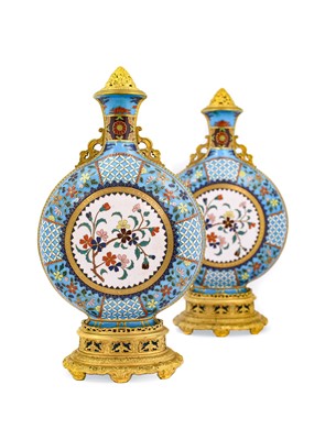 Lot 70 - A Pair of Minton Porcelain Moon Flasks and...