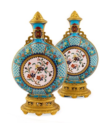 Lot 70 - A Pair of Minton Porcelain Moon Flasks and...