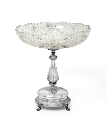 Lot 2174 - A Russian Silver and Cut-Glass Dessert-Stand