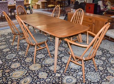 Lot 1168 - An light elm ercol 1960's suite comprising a...