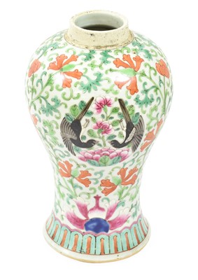 Lot 148 - A Chinese Porcelain Baluster Vase, 19th...