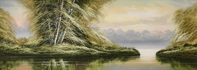 Lot 1192 - David James (Contemporary) River Landscape...