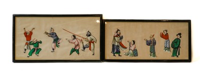 Lot 1010 - Six 19th century Chinese painting on pith...