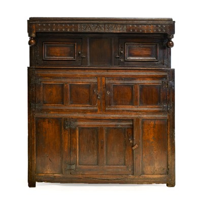 Lot 760 - An 18th Century Joined Oak Press Cupboard,...