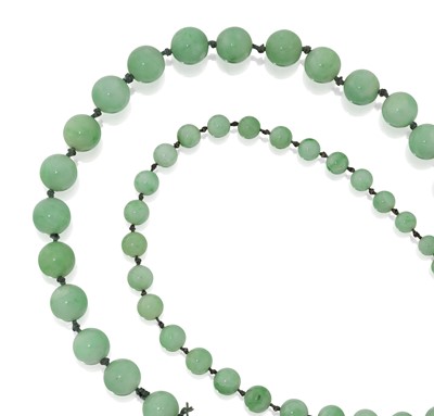 Lot 2270 - A Jade Bead Necklace