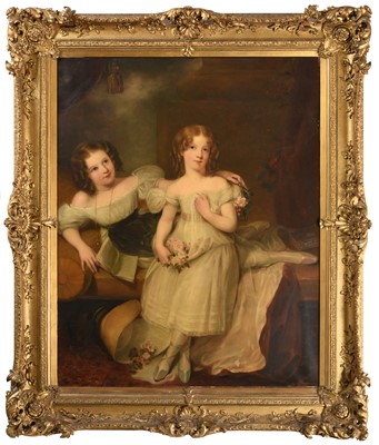 Lot 1110 - Clement Burlison (1815-1899) Portrait of two...