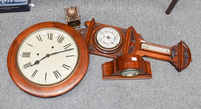 Lot 380 - A Victorian mahogany striking wall clock with...