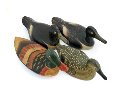 Lot 626 - A Pair of Carved Wooden Decoy Ducks, 20th...