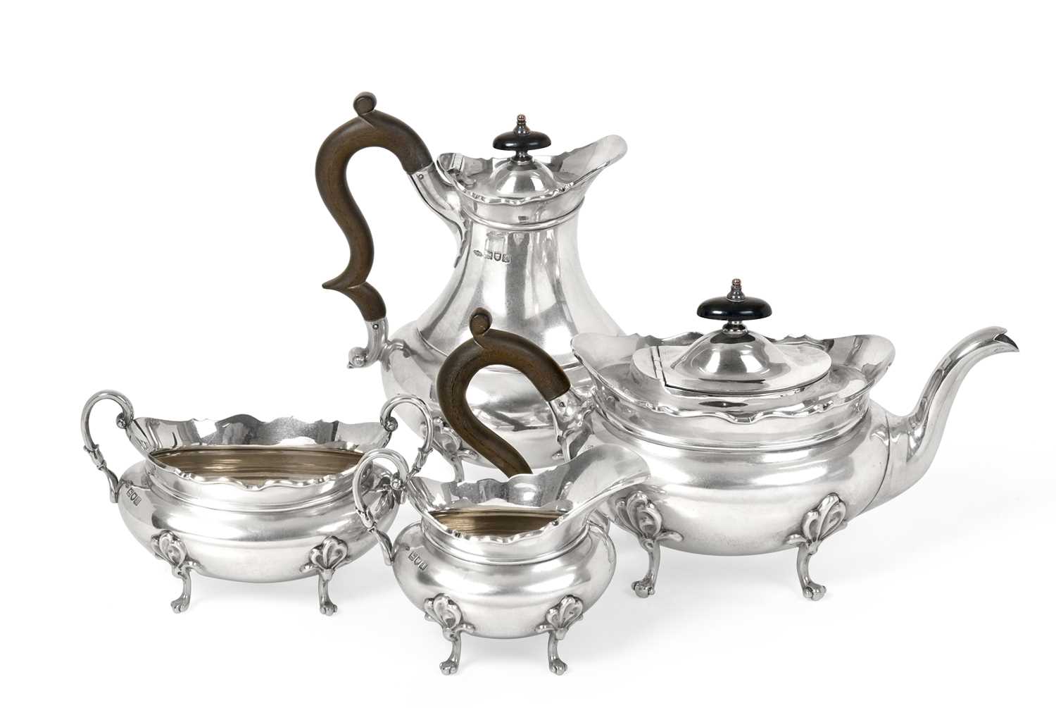 Lot 2145 - A Four-Piece Edward VII Silver Tea-Service